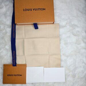 LOUIS VUITTON Gift Box, Ribbon, Dusting cloth, Note holder and Envelope